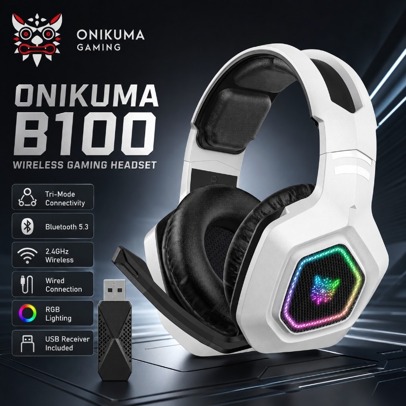 Gaming Console Apple - Беспроводная игровая гарнитура ONIKUMA B100, Bluetooth,